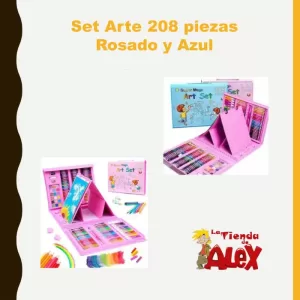 Set Arte 208 piezas Rosado y Azul