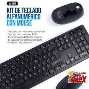 KIT DE TECLADO ALFANUMERICO CON MOUSE ML-6875