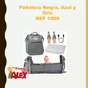 Pañalera Negra, Azul y Gris REF 1009