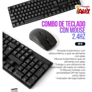 COMBO DE TECLADO CON MOUSE 2.4HZ KM-05