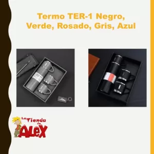 Termo TER-1 Negro, Verde, Rosado, Gris, Azul