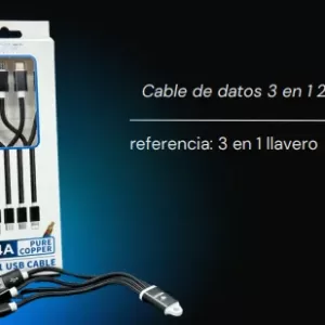 Cable 3 en 1 Pequeño Llavero