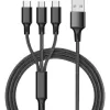 Cable de Datos 3 en 1 Blanco y Negro