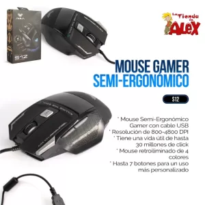 MOUSE GAMER SEMI-ERGONOMICO