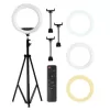 Aro de luz soporte celular triple y tripode de luz 55 cm