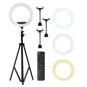 Aro de luz soporte celular triple y tripode de luz 55 cm