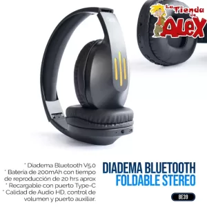 DIADEMA BLUETOOTH FOLDABLE STEREO BE39