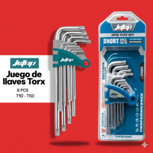 Juego de 9 Llaves Torx (Estrella) Cortas JgTup (T10-T50)