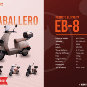 BICIMOTO ELÉCTRICA EB-8 CABALLERO (350W) 🛵✨