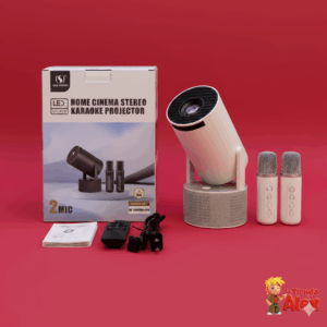 Proyector LED Home Cinema Stereo con 2 Micrófonos Inalámbricos