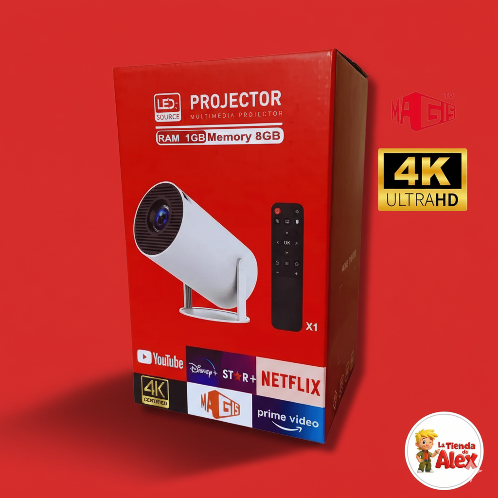 Proyector LED Multimedia 4K Ultra HD Certificado (MAGIS)