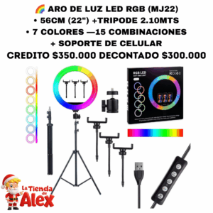 ¡Aro de Luz MJ22: El gigante RGB de 56CM